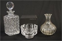 Three various crystal tableware pieces