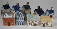 Nine ceramic houses
