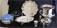 Quantity of silver plate items