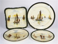 Three Royal Doulton Sailing boat plates