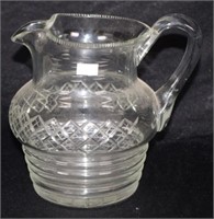 Large vintage cut glass water jug