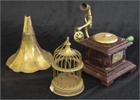 Brass model of a phonograph player