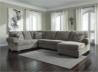 Ashley 72502 Large Gray Sectional Sofa w/Chaise