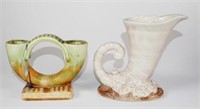 Beswick pottery candlestick and Beswick horn vase