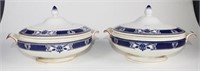 Pair vintage Pountney 'Bristol'  lidded tureens