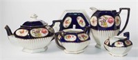 Five piece Victorian ceramic tea service