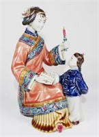 Chinese ceramic woman and child figure