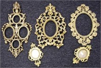 Five various ormolu type picture frames