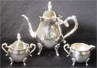 Three piece Grosvenor silver plate coffee set
