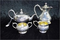 Vintage four piece silver plate teaset