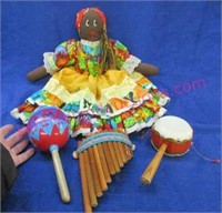 jamaica doll -3 wooden musical intruments