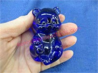 fenton blue glass bear