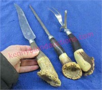 stag horn carving set