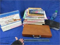 painting books -wooden painting supply box -misc