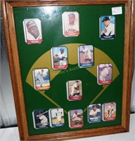 Framed Baseball Diamond print with cards