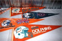6 Miami Dolphin Pennants