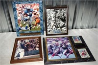 4 NFL Autographed action shots including Barry