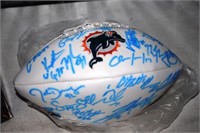 2 Miami Dolphins autographed footballs: Mercury
