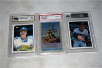 3 Graded Baseball cards: Randy Johnson, Lou