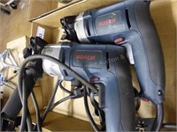 2 Bosch 1/2" electric drills