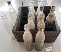 Oil Bottles in Wood Crate