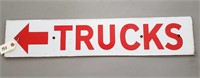 Porcelain "Trucks" Arrow Sign