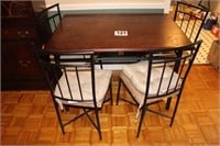Kitchen Table & (4) Chairs with Cushions - Metal