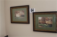 Pair of Matted, Framed Golf Prints