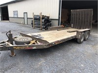 2002 18' Pequea double axle flat bed trailer