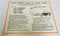 IH Cardboard Chart Stop Terrific Loss of Dairy Co