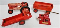 Lot of 4 Farm Toys, all need some work, except NH