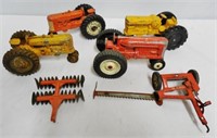 Lot of 6 Tractor Toys, all restoration projects