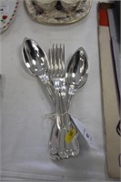 3 pairs silver plated serving spoons/forks