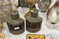 Brass 'Port' & 'Starboard' lamps