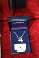 Silver 'Excalibur' cross and chain, boxed