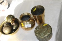 Brass vases door handles etc