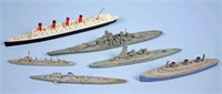 Group of 6 Metal Miniature Ships