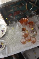 Glass, incl. carnival, water set, cake stands.