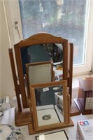 Two wooden dressing table mirrors