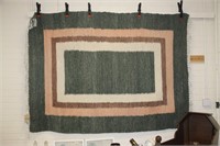 Green & cream rectangular rug