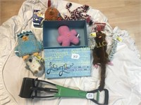 10A designer box full of pet toys and supplies