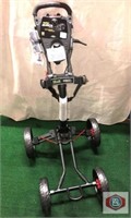 Bag boy quad XL push cart with simple two-step