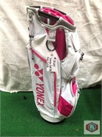 Yonex ladies golf bag white and pink in color.