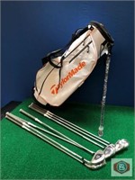 Clubs and Bag. Taylor bag w/stand. M4 clubs.