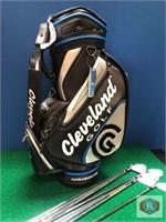 Clubs and Bag lot. Cleveland bag + 588mb irons.