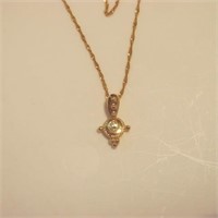 14K Gold Nautical Pendant w/ Diamonds