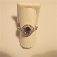 14K White Gold Amethyst Ring