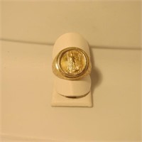 $5 Gold Coin Ring in 14K Bezel