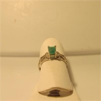 10K Whte Gold Emerald Ring