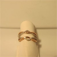 14K Rose & White Gold Ring Inserts w/ Diamonds